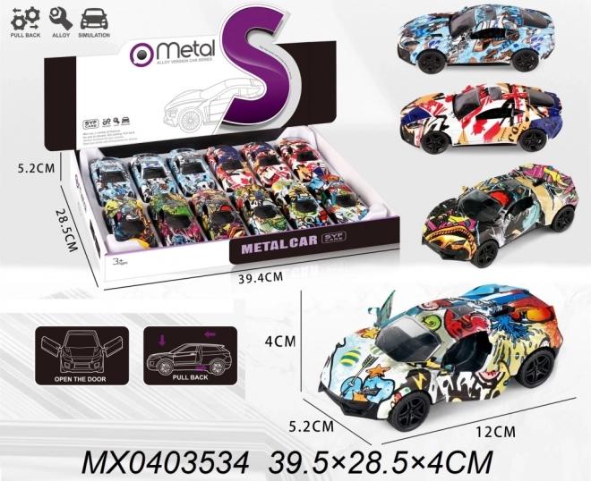 kovové autíčko CRAZY s pull-back pohonom