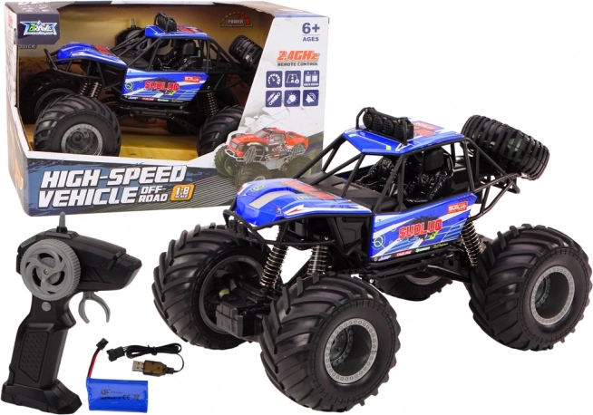 RC terénne auto 1:8 modré tlmiče