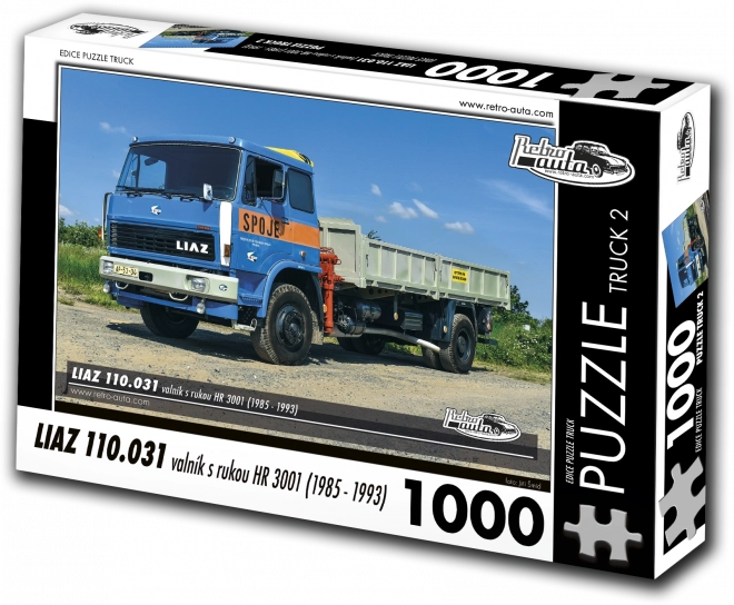 Puzzle Retro Autá Liaz 110.031 Valník s Rukou HR 3001, 1000 Dielikov