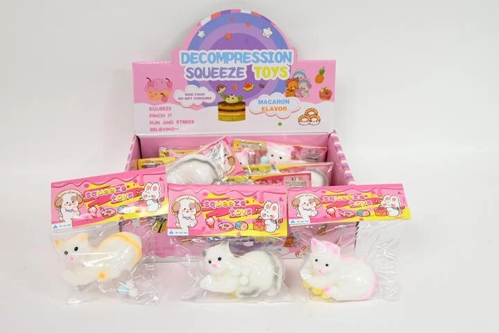 Antistresové mačkacie mačiatko s pastelovými guľôčkami