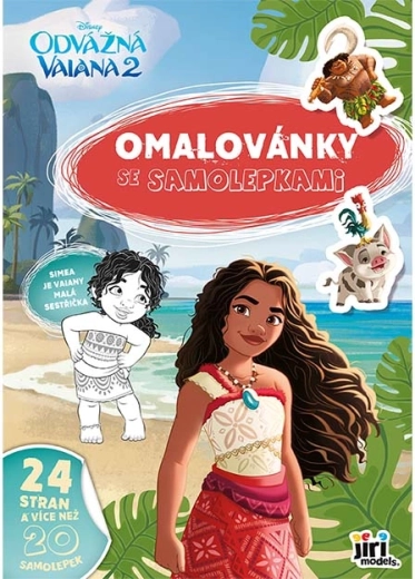 Omaľovánky A4 so samolepkami Vaiana 2
