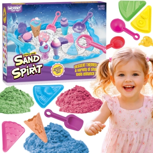 Woopie Sand Fairy kinetický piesok – sada zmrzlináreň a dezerty 24 dielov