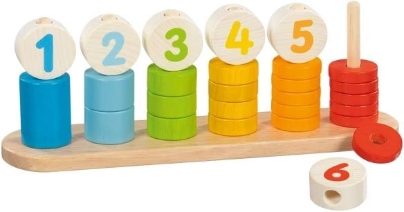 Goki drevená skladačka Naučte sa počítať - Tváre