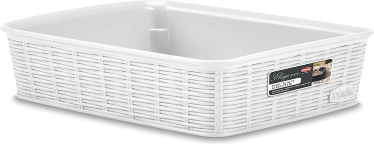 Košík Elegance biely 25 × 19,5 × 6 cm