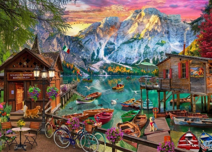 Puzzle Jazero Braies, Taliansko 500 dielikov BLUEBIRD