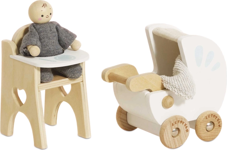Le Toy Van drevená detská izbička do domčeka pre bábiky s bábätkom