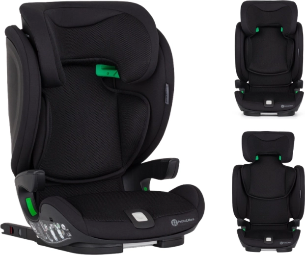 Petite&Mars autosedačka Elite Fix Pro i-Size Coal black air 100–150 cm (15–36 kg)