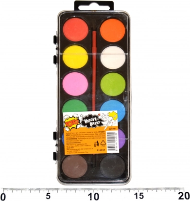 Vodové farby 12 farieb so štetcom