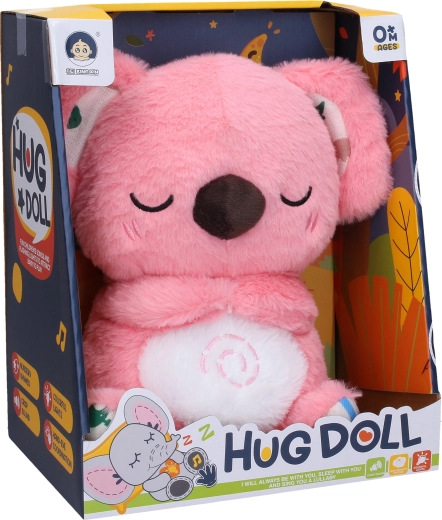 Plyšová dýchajúca koala ružová s efektmi 27 cm