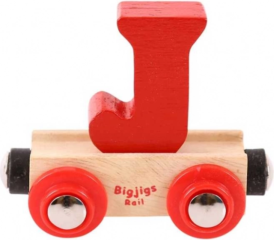 Bigjigs Rail vagónik na drevenú vláčikodráhu – písmeno J