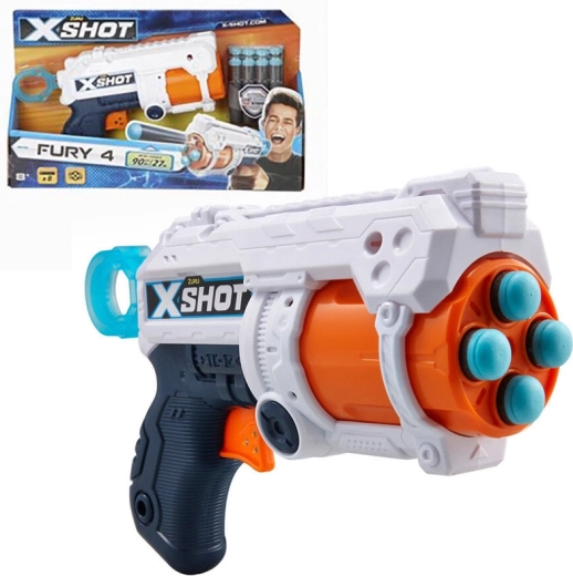 X-Shot Excel Fury 4 s otočnou hlavňou a 16 nábojmi