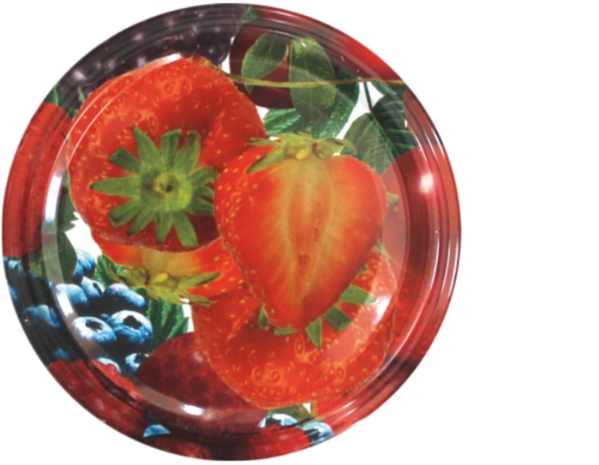 Sada kovových viečok 66 mm s ovocným motívom, 10 ks