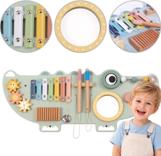 Drevená manipulačná tabuľa krokodíl TOOKY TOY