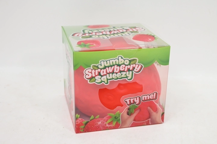 Antistresová mačkacia squishy hračka gniotek jahoda jumbo 15 cm - 1 kus