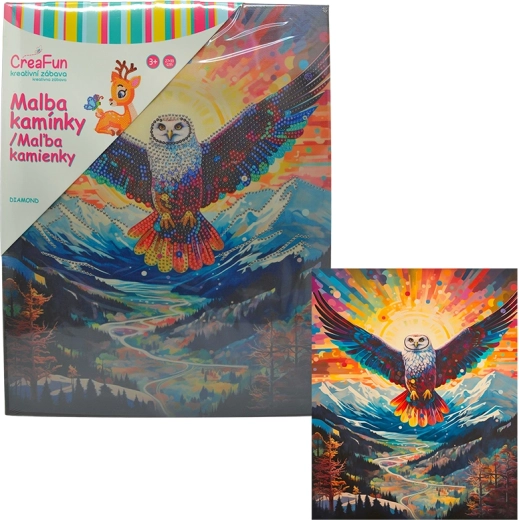 Diamantové maľovanie – sova 27 × 33 cm
