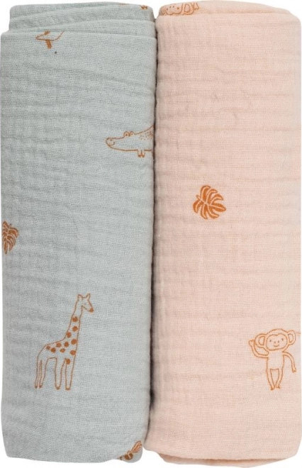 Bubaba Bio mušelínové plienky 2 ks - zelená a béžová