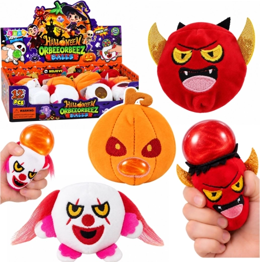 Halloweensky plyšový antistres na stláčanie s trblietkami – 1 kus