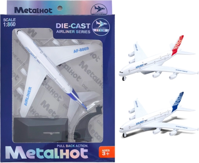 Kovový model lietadla Airliner MetalHot 1:860 so spätným natiahnutím