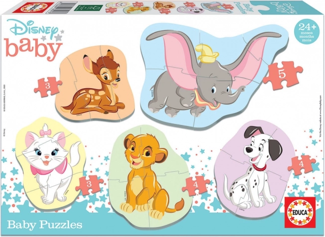 Educa baby puzzle Disney zvieratá 5v1 (3–5 dielikov)