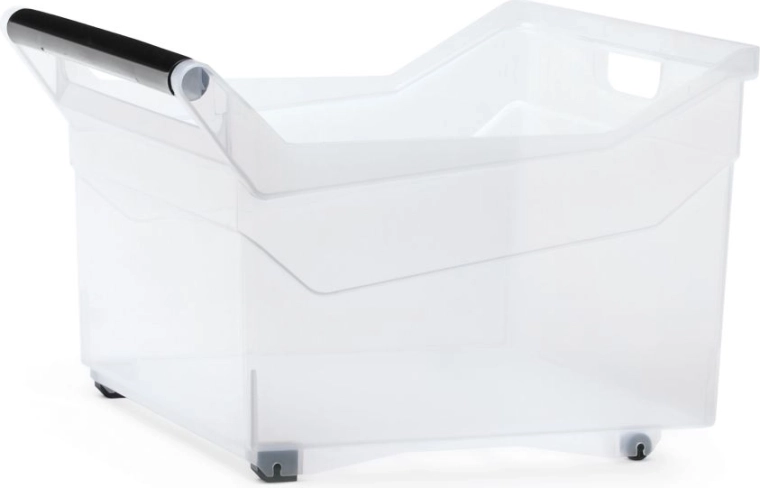 Plastový transparentný úložný box na kolieskach 29 l NUK