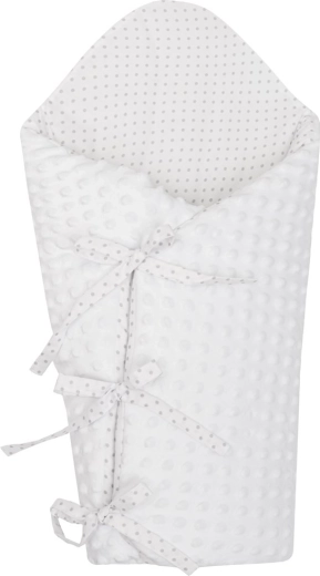 Luxusná šnurovacia zavinovačka z minky NEW BABY biela 75 × 75 cm