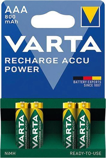Nabíjateľné mikrotužkové batérie AAA 800 mAh Varta (4 ks)
