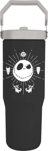 Cestovný termohrnček s uchom THE NIGHTMARE BEFORE CHRISTMAS, čierny