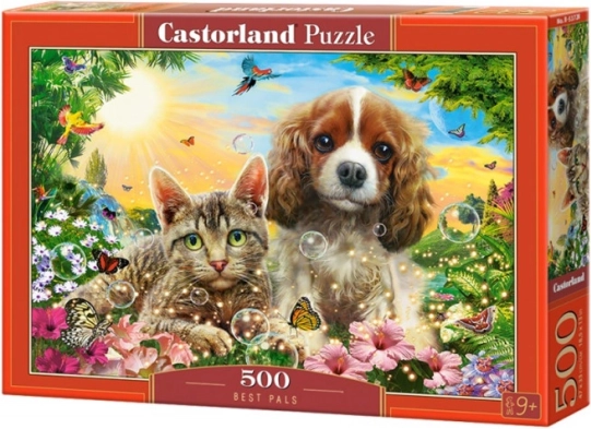 Puzzle 500 dielikov najlepší priatelia – mačka a pes
