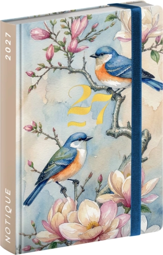 Notique vreckový týždenný diár Birds 2027 (9,8 × 14,5 cm)