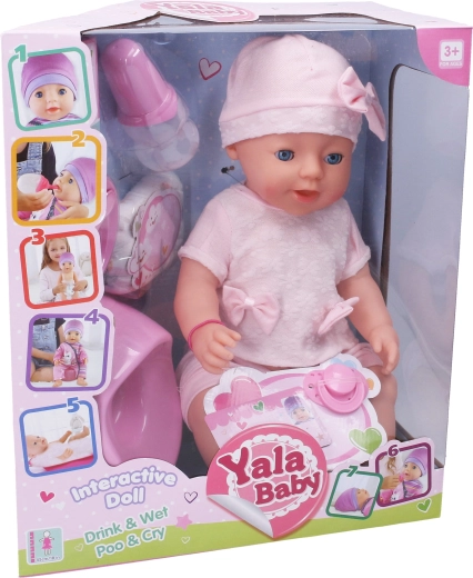 Cikajúce bábätko s doplnkami 45 cm