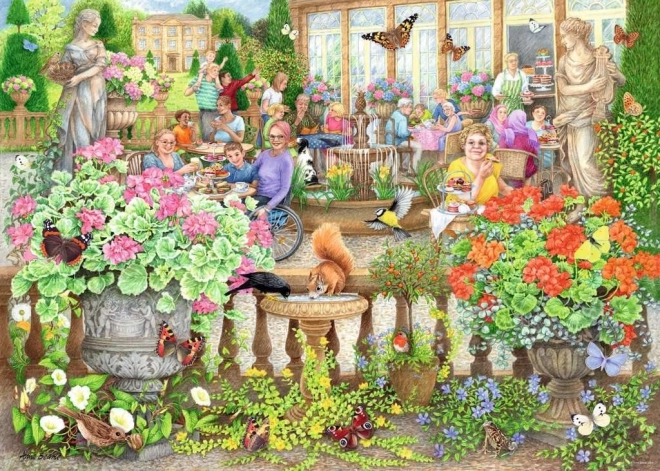 Ravensburger puzzle Kaviareň v oranžérii 1000 dielikov