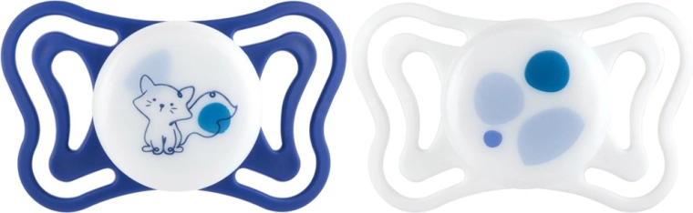 Chicco PhysioForma Light silikónové ortodontické cumlíky modré 16–36 mesiacov 2 ks