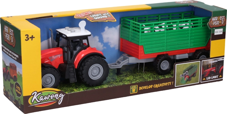 Traktor s prívesom so svetelnými a zvukovými efektmi 36 cm