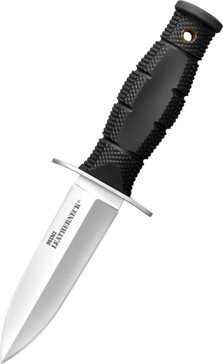 Cold Steel Mini Leatherneck Double Edge – malý nôž na krk 9 cm, čierny, Kraton, puzdro Secure-Ex