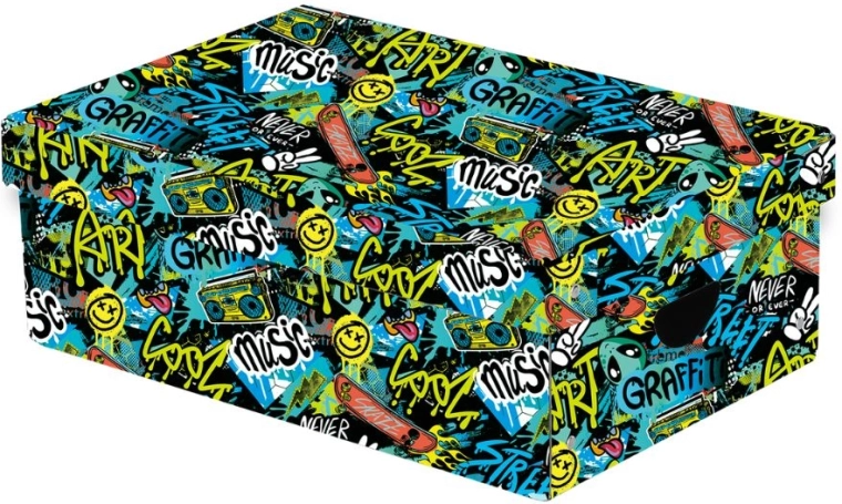 Veľká laminovaná úložná škatuľa Funny Boy s vekom