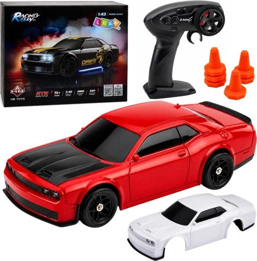 RC driftovacie športové auto 4WD 1:43 s gyroskopom ESP, červené
