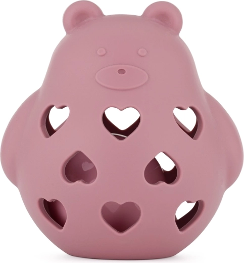 Petite&Mars silikónové hrkálko a hryzadlo Bear Basil dusty rose