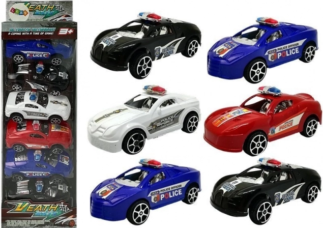 Sada policajných autíčok so zotrvačníkom 6 ks