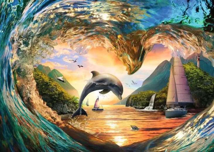 Puzzle Srdce morských vĺn 1000 dielikov RAVENSBURGER