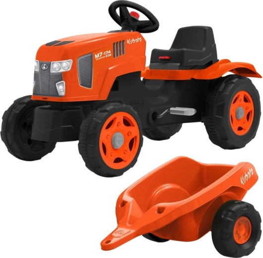 Šliapací traktor FALK Kubota s prívesom a otvárateľnou kapotou 2–6 rokov