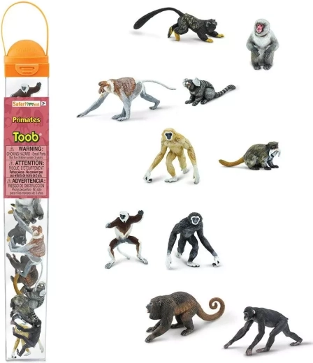 Tuba s figúrkami primátov Safari Ltd. (10 figúrok)