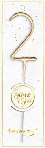 Prskavka číslo 2, 16,5 cm, zlatá