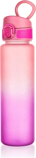 Športová fľaša na vodu 750 ml fialovo‑ružová so zamykateľným viečkom