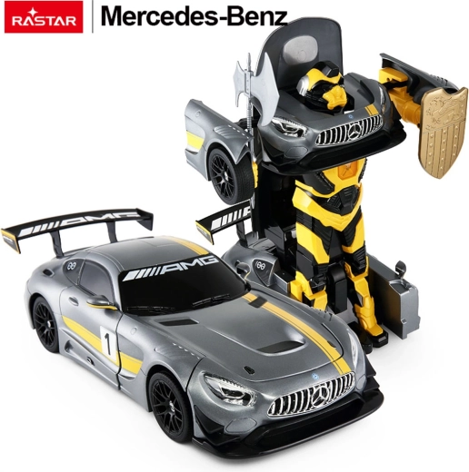 Rastar RC auto a robot 2v1 Mercedes‑AMG GT3 1:14 sivý