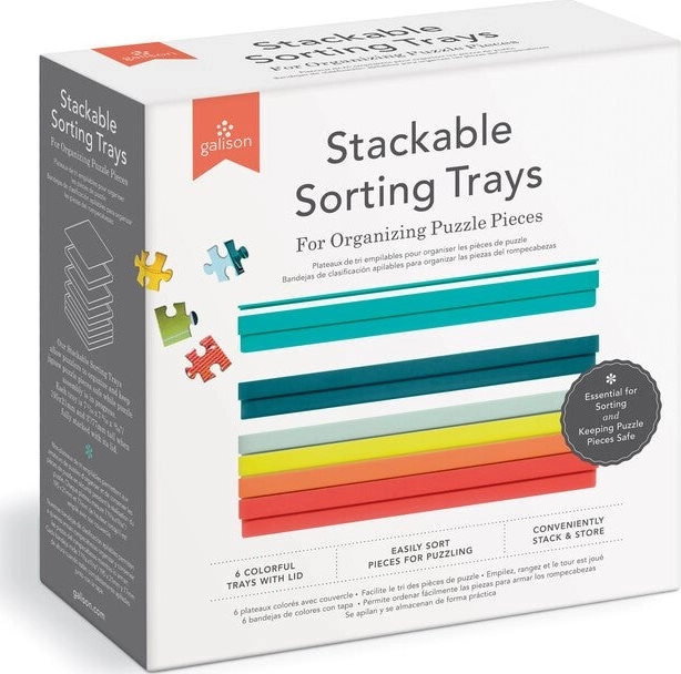 Galison triedič na puzzle, sada 6 stohovateľných misiek s vekom