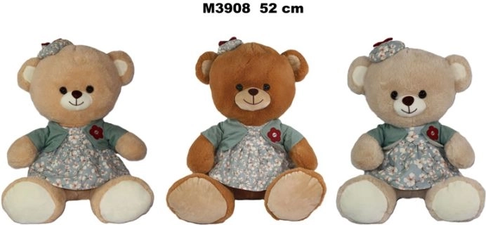 Plyšový medvedík v šatách 52 cm - 1 kus