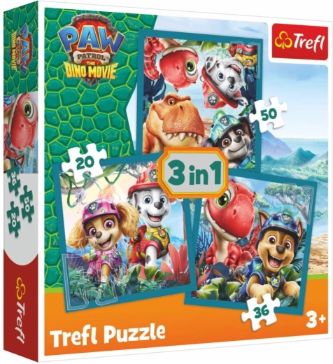 Puzzle 3 v 1 Tlapková patrola Paw Patrol Dino Movie Dino ostrov