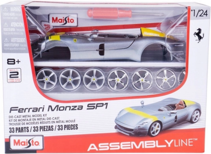 Maisto Ferrari Monza SP1 strieborná stavebnica auta 1:24