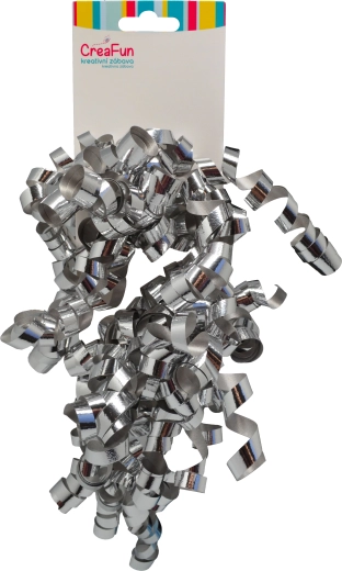 Darčeková metalická mašľa strieborná 6 mm, 2 ks