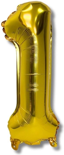 Fóliový balónik číslo 1, zlatý 40 cm